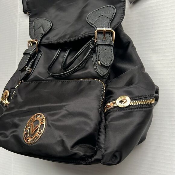 Valentino Orlandi Black Nylon Backpack & Matching Wallet - Picture 4 of 11